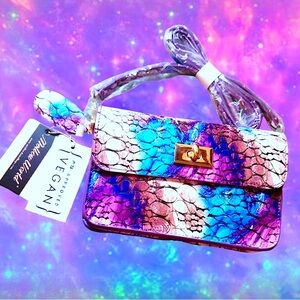 🆕Mellow World Women’s Purple/Blue Snakeskin-print Vegan Leather Crossbody Bag❤️
